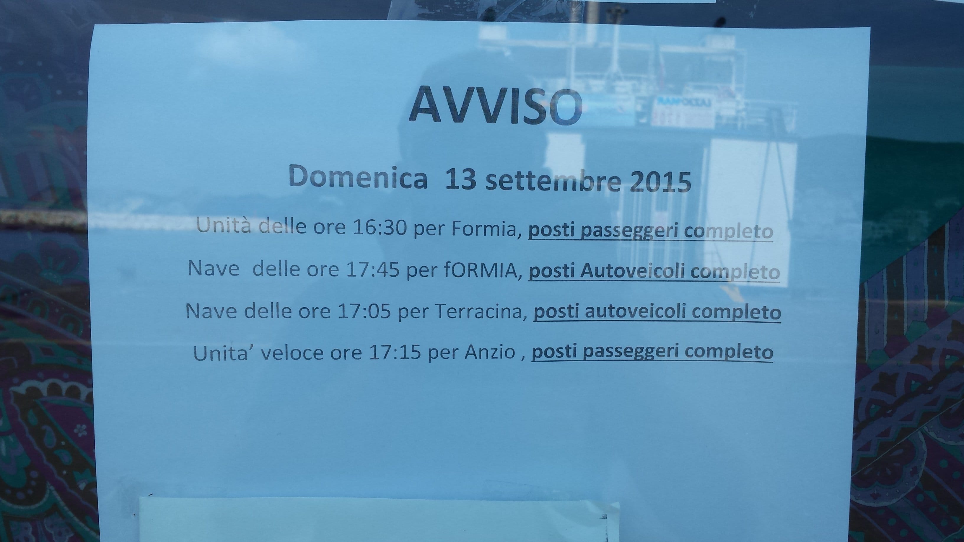 Posti esauriti società Laziomar per il 13 Settembre 2015