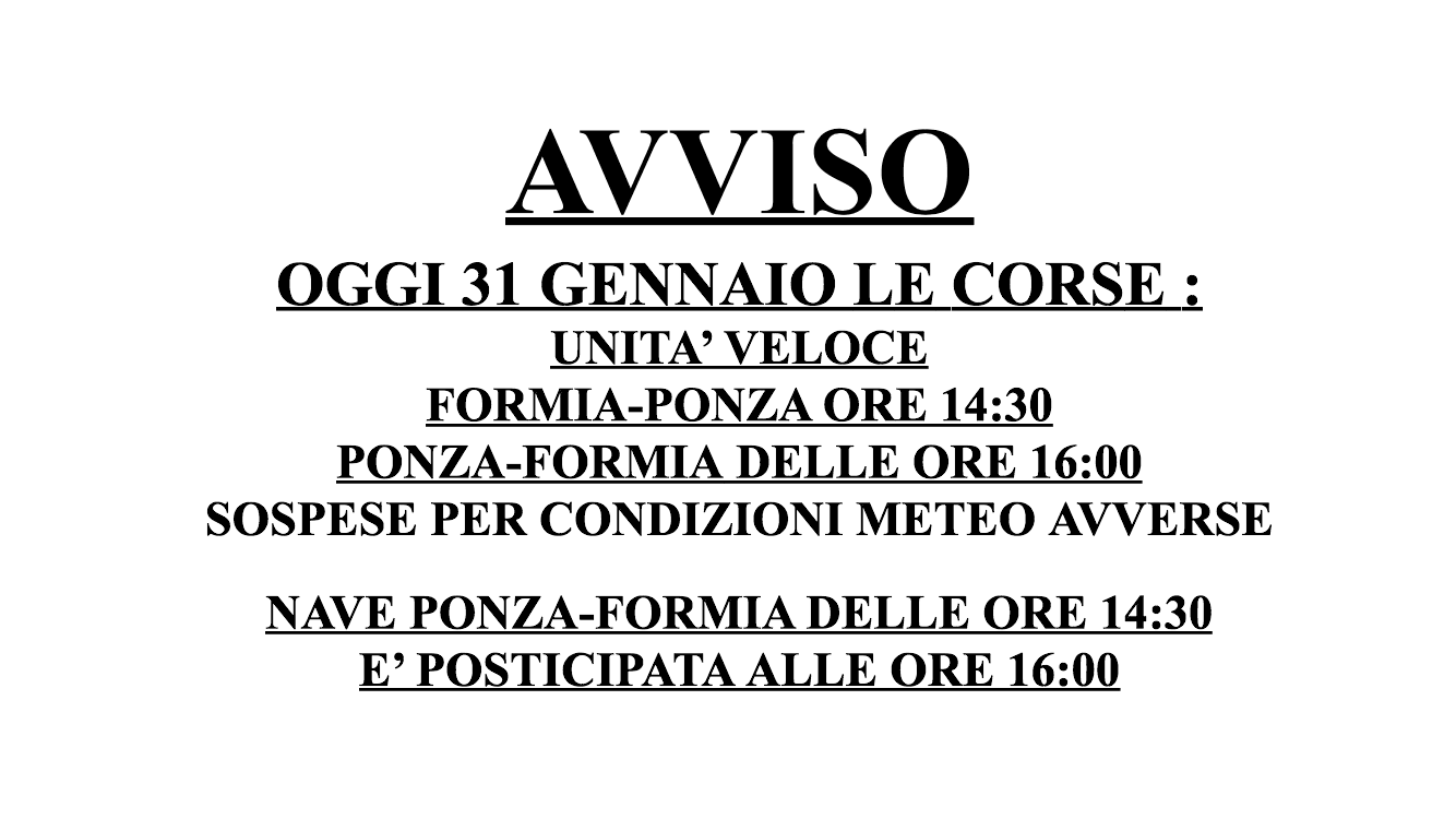 Unità veloce sospesa e nave posticipata