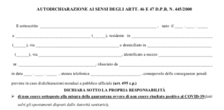 Autocertificazione del 26 marzo